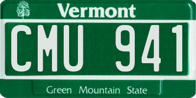 VT license plate CMU941