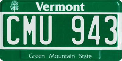VT license plate CMU943