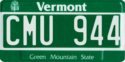 VT license plate CMU944