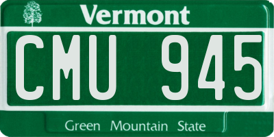 VT license plate CMU945