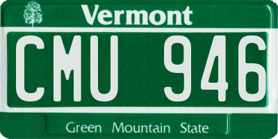 VT license plate CMU946