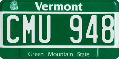 VT license plate CMU948