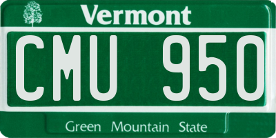 VT license plate CMU950