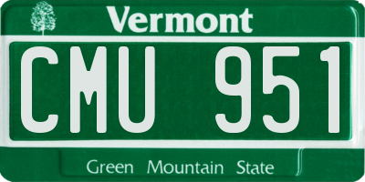 VT license plate CMU951
