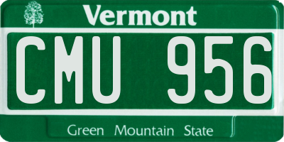 VT license plate CMU956