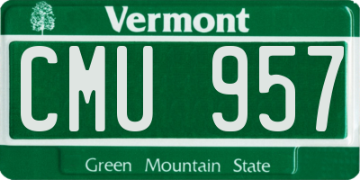 VT license plate CMU957