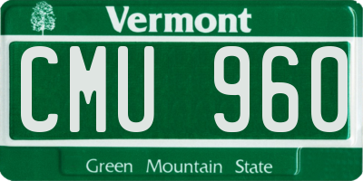 VT license plate CMU960