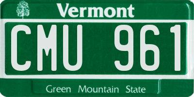 VT license plate CMU961