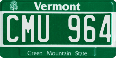 VT license plate CMU964