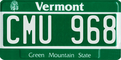 VT license plate CMU968
