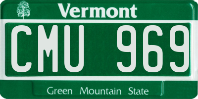 VT license plate CMU969