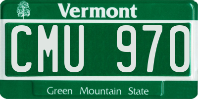 VT license plate CMU970