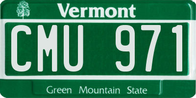 VT license plate CMU971