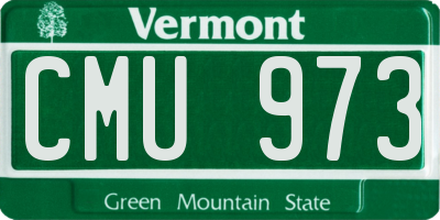 VT license plate CMU973