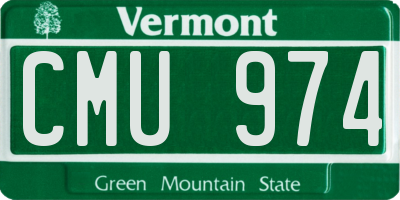 VT license plate CMU974
