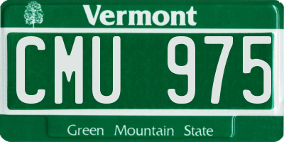 VT license plate CMU975