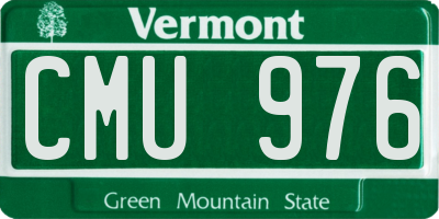 VT license plate CMU976