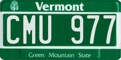 VT license plate CMU977