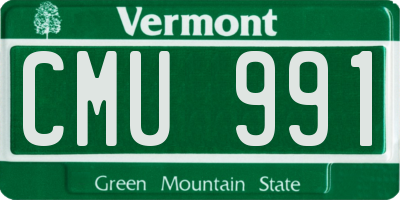 VT license plate CMU991