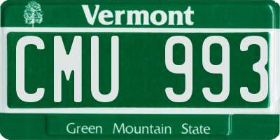 VT license plate CMU993