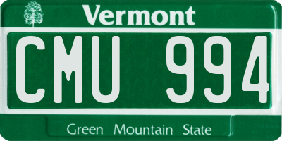 VT license plate CMU994