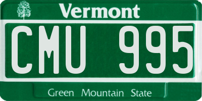 VT license plate CMU995