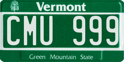 VT license plate CMU999