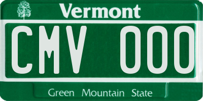 VT license plate CMV000