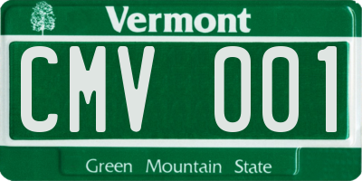 VT license plate CMV001