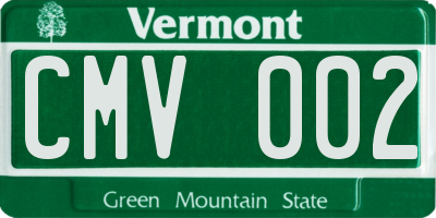 VT license plate CMV002
