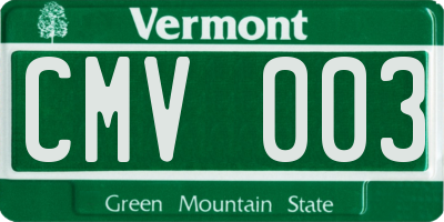 VT license plate CMV003