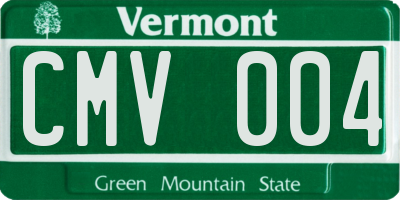 VT license plate CMV004