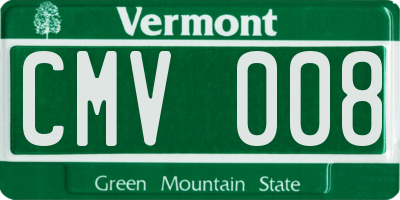 VT license plate CMV008
