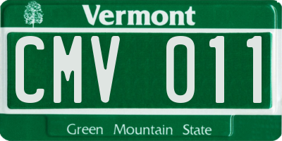VT license plate CMV011
