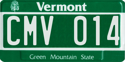 VT license plate CMV014