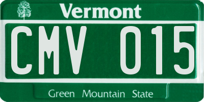 VT license plate CMV015