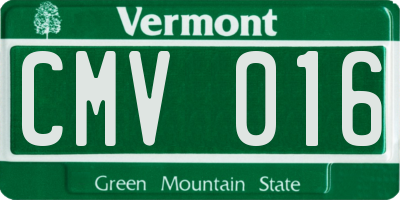 VT license plate CMV016