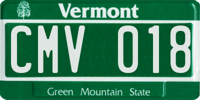 VT license plate CMV018