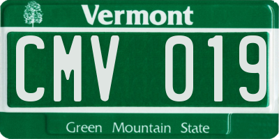 VT license plate CMV019