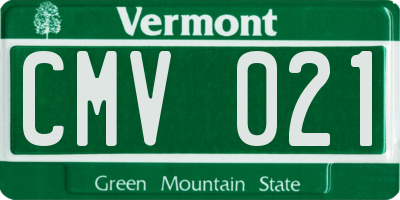 VT license plate CMV021