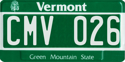 VT license plate CMV026