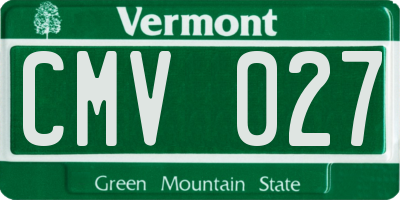 VT license plate CMV027