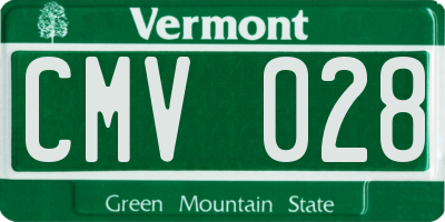 VT license plate CMV028