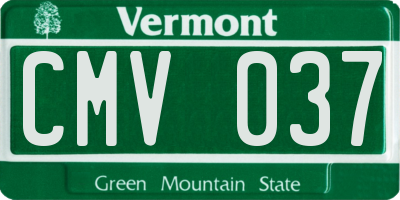 VT license plate CMV037
