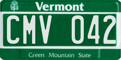 VT license plate CMV042