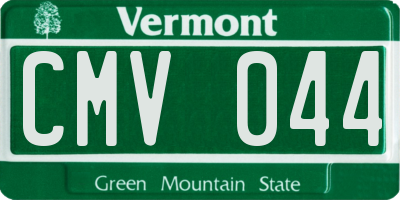 VT license plate CMV044