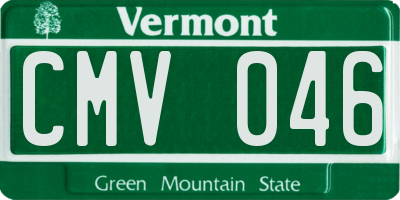 VT license plate CMV046
