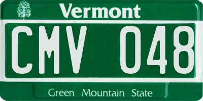 VT license plate CMV048