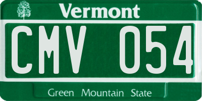 VT license plate CMV054