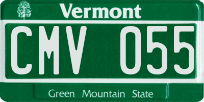 VT license plate CMV055